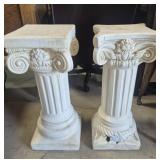 Cement Columns (2) Not A Matching Pair - One Has