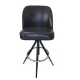 Black Swivel Bar Stool With Metal Base