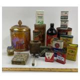 Food Tins, Aunt Dinah Molasses, Carnival Glass Jar