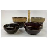 Brown Glazed Stoneware Mixing Bowls