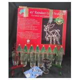 Holiday Glasses, Reindeer Light Sculpture, Easels