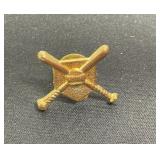 Vintage Baseball Lapel Pin Crossed Bats Home