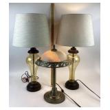 Glass Table Lamps, Brass Lamp