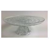 Vintage Pressed Glass Pedestal Cake Stand