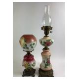 (2) Vintage Floral Lamps ï¿½ Electric/Non-Wired