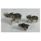 Miniature Porcelain Elephant Family Figurine