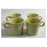(4) Homer Laughlin China Fiestaware Yellow Mugs