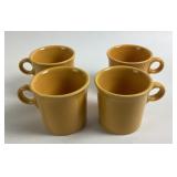 (4) Fiesta Yellow Coffee Mugs