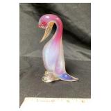 Mid century Murano art glass duck Seguso pink