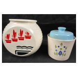 Ceramic Fire King Grease Jar & Marcrest Swiss Alpi