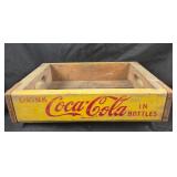 Coca-Cola Wooden Crate with Yellow Branding