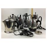Chrome Electric Percolators By Various Makers