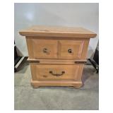 Wood 2 Drawer Side Table