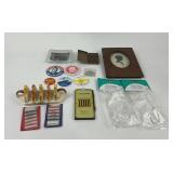 Political Buttons, Silhouette Frame, Calculator