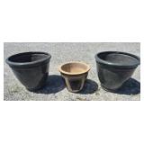 Resin Planters (2) 16 in. Across & 13 in. H &