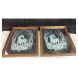 2 Vintage Unicorn Mirrors