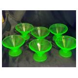 Green Depression Glass Dessert Cups