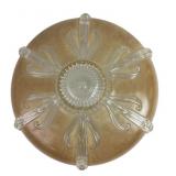 Art Deco Nouveau Beige Frosted lamp fixture, flea