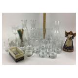 Glassware With Jim Shore Angel Figurine