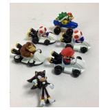Mario Kart cars & Sonic figure