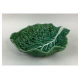 Green Leaf-Shaped Ceramic Bowl, Portugal