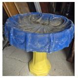 Concrete Birdbath 2 Piece With A Shell-Like
