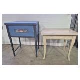 Painted Wood Sewing Table Only & Wood Side Table