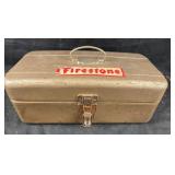 Union Metal Tool Box With Firestone Sticker