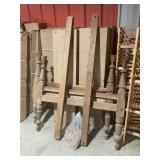 Rustic wood bed frame, rope