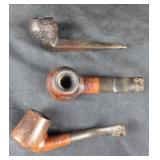 Wooden Smoking Pipes with Stems, One Marked C