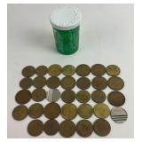 1970s Arcade Gaming Tokens, Various Designs