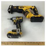 DeWalt 20V XR Reciprocating Saw, Impact Driver