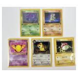 5 Pokï¿½mon vintage first edition cards