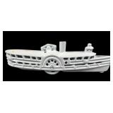 Cast Iron Toy Ship with Rotating Wheel