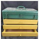 Metal Tool Box With Drawers And Contents