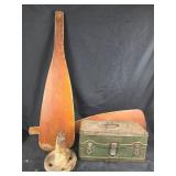 Wooden Boat Oars, Tackle Box, Marine Anchor Weight