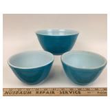 Blue Pyrex Mixing Bowls