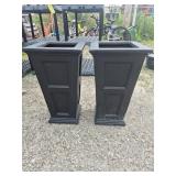 Black Polyethylene Planters (2) 16 in. Across &