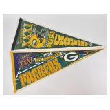 2 Green Bay Packers pennants