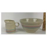 McCoy Roseville Memories Mixing Bowl and Creamer
