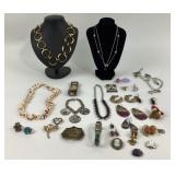 Costume Jewelry Necklaces, Bracelets, Earrings, Pi