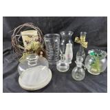 Glass Decorative Vases, Marble Base Cloche