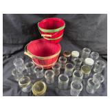 Ball Mason Jars With Red Wooden Baskets