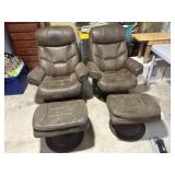Faux Leather Brown Swivel Chairs (2)