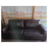 Brown Faux Leather Sofa