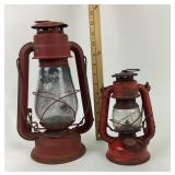 Red Metal Kerosene Lanterns, Winged Wheel No. 350