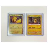 2 Pokï¿½mon Pikachu holographic cards
