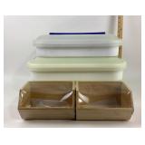 Storage Boxes With Plastic Lids And Bamboo Bins