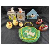 Embroidered Straw Bag, Holland Birds, Easter Decor