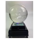 Mickey Mouse Etched Crystal Ball with LED Base